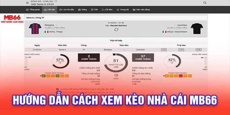 Hướng dẫn cách xem kèo nhà cái MB66